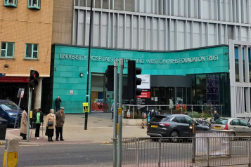 Frontage and main entrance to Bristol Royal Infirmary.